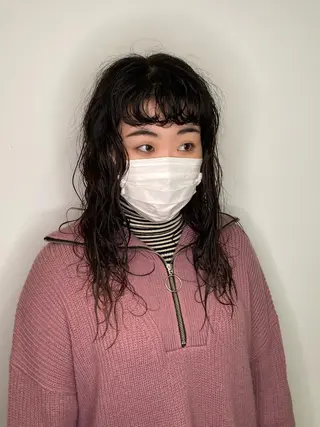 ロング パーマ 原一真/ 外国人ショートヘアのヘアスタイル