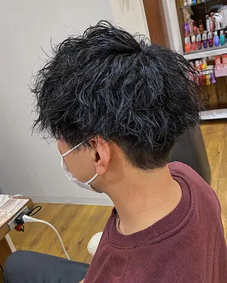 パーマ メンズ 原田 涼矢のヘアスタイル