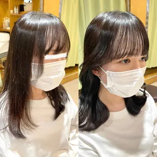 ミディアム レイヤーカット 小山 悠のヘアスタイル