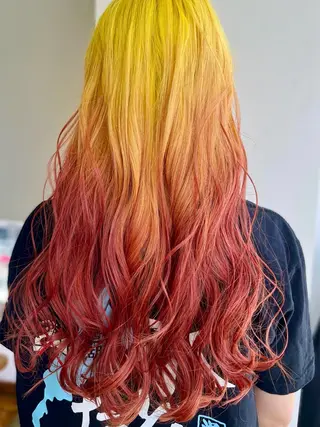 ロング カラー 派手髪デザインカラー ヒロカのヘアスタイル