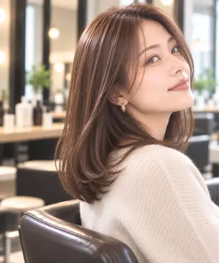 ミディアム カラー 西山竜一 /垢抜け大人髪のヘアスタイル