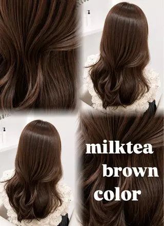 ミディアム カラー 🤎韓国ヘア ベージュ まゆか🤎のヘアスタイル