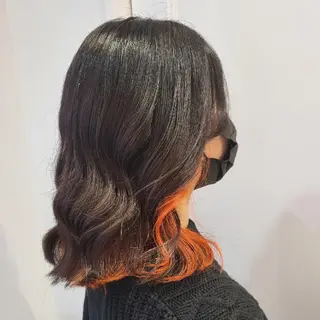 ミディアム カラー 亀田 幸美のヘアスタイル