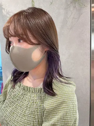 セミロング カラー ナチュラル透明感🌱 小山美樹子のヘアスタイル