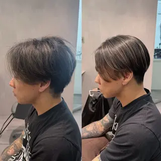 ショート カラー パーマ メンズ ショートのための 曲がる縮毛矯正のヘアスタイル