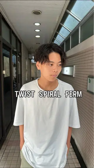 セミロング パーマ メンズ パーマ職人 渡邊　優雅のヘアスタイル