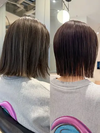 ミディアム 須藤　優真 切りっぱなしボブのヘアスタイル