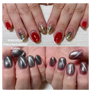 ミディアム ネイル 🐾enen style 🐾のネイルデザイン
