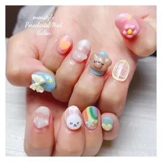 ミディアム ネイル 🐾enen style 🐾のネイルデザイン