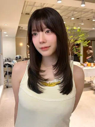 ミディアム カラー -みつま はるな-のヘアスタイル