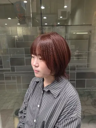 カラー ミディアム 暖色🍎透明感カラー 🩵小林かりんのヘアスタイル