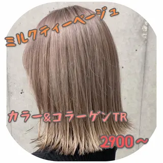 セミロング カラー ヘアアレンジ 【公式】amble luxe池袋東口🩷のヘアスタイル