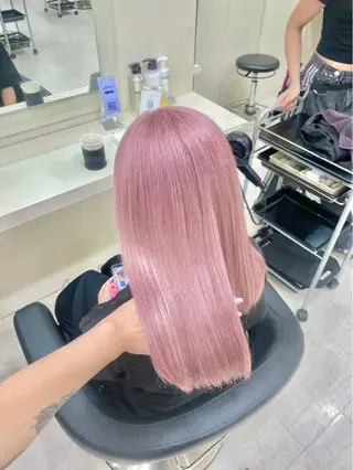 ミディアム カラー ヘアアレンジ 韓国レイヤー&ピンク 艶髪🩶maikoのヘアスタイル