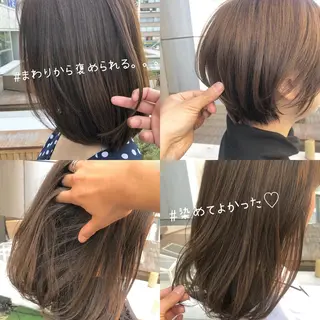 カラー パーマ ヘアアレンジ 髪質改善/韓国風 レイヤー/田村祐樹のヘアスタイル