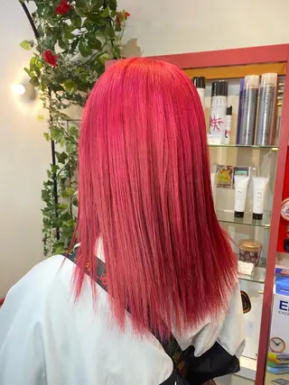 セミロング ゆぴ☾/推しカラー /ハイトーンのヘアスタイル