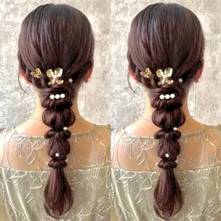 ロング ヘアアレンジ ヘアメ🎀ハイトーン 🩵エクステ🪄しほのヘアスタイル