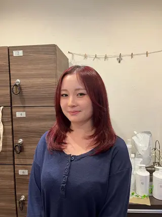ミディアム 中田 美優のヘアスタイル
