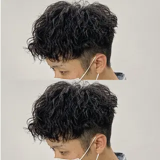 ショート パーマ メンズ 原田 涼矢のヘアスタイル