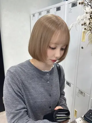 ミディアム カラー 透明感•ハイトーン /🪽ゆずほ🪽のヘアスタイル