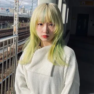 セミロング カラー ミルクティーブラウン 名古屋/フウトのヘアスタイル