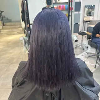 セミロング カラー ハイトーン/パーマ/ メンズ / 新宿🌐のヘアスタイル
