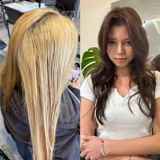セミロング レイヤーカット\ウル フ　chinatsuのヘアスタイル