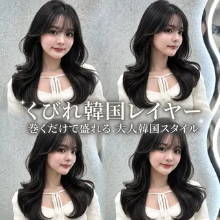 ロング ヘアアレンジ 大宮ブリーチ縮毛⭕️ 暗髪レイヤーしょうまのヘアスタイル