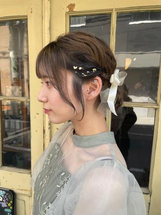 ミディアム ヘアアレンジ KURIAハイトーン /ピンクカラー/ボブのヘアスタイル