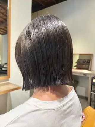 ミディアム 切りっぱなしボブ/ 三瀬翔のヘアスタイル