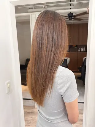 ロング パーマ ハイライト⭐️上野 高広のヘアスタイル