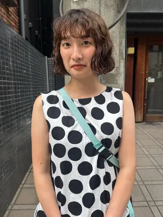 ショート カラー パーマ しずく/Lilu/ 博多美容室のヘアスタイル