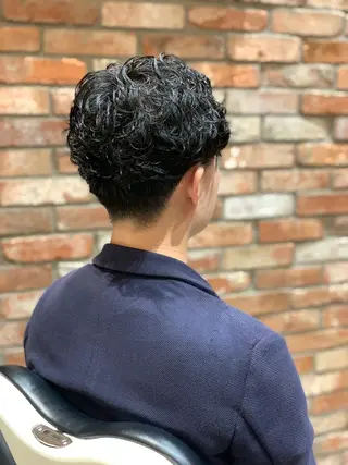 ミディアム パーマ メンズ 田中 千恩のヘアスタイル