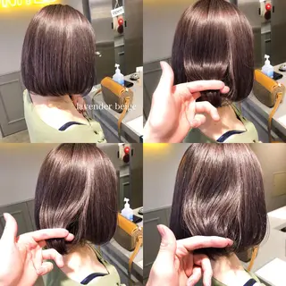 セミロング カラー ハイトーン×レイヤー カットTAKUMIのヘアスタイル
