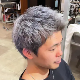 ショート カラー メンズ 髪質改善・縮毛矯正 特化・ユウシンのヘアスタイル