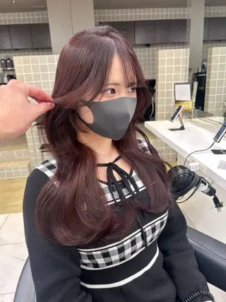 ロング 🤍透明感カラー/ 韓国レイヤー🤍のヘアスタイル