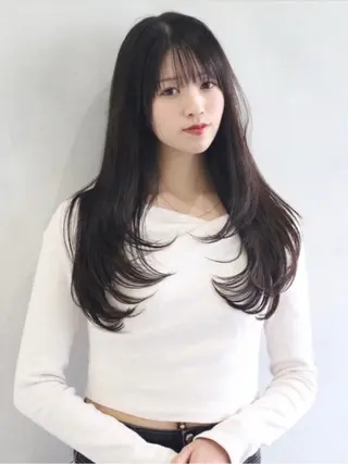 セミロング 松原香乃 撮影モデル募集のヘアスタイル