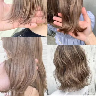 セミロング カラー 赤みゼロ/透明感 カラー🌿KANTAのヘアスタイル