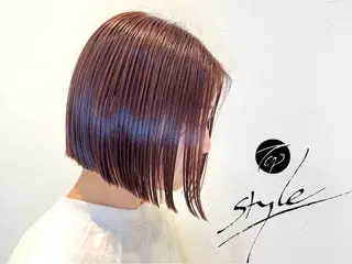 ミディアム 上村華女 髪質改善カラーのヘアスタイル