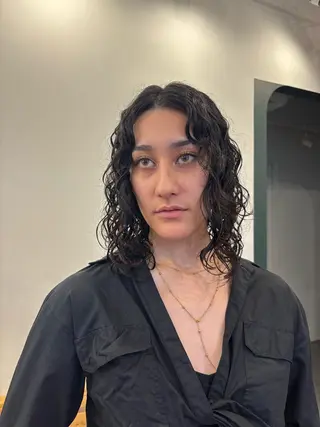 ミディアム パーマ ハードパーマ Rico💜のヘアスタイル