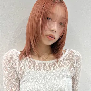 ミディアム カラー 🍊暖色×顔周り 🍊cocoroのヘアスタイル