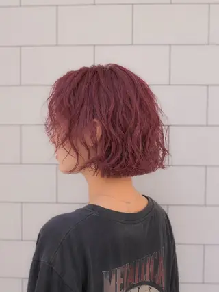 ショート パーマ 🍒暖色カラー/ ボブ/りゅーき🍒のヘアスタイル