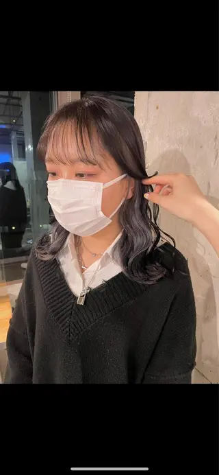 ミディアム カラー パーマ ヘアアレンジ メンズ キッズ ネイル マツエク・マツパ アイブロウ 透明感カラー・レイヤ ー🎀amika🎀のヘアスタイル