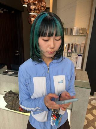 ミディアム カラー 天神暖色カラー レイヤー・髪質改善のヘアスタイル