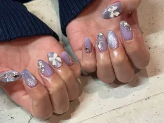 ネイル 韓国/ワンホン/長さ 出しつけ放題🎀のネイルデザイン
