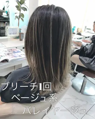 ミディアム カラー 山崎俊輔/髪質改善 /バレイヤージュのヘアスタイル