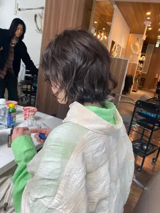 ショート カラー パーマ 🍃服部 雅哉🍃銀座◎のヘアスタイル