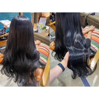 カラー 🩵盛れる顔周り/ 艶カラーemi🩵のヘアスタイル
