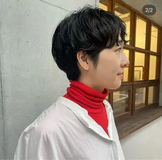 ショート パーマ ショートウルフくせ毛 お任せくださいのヘアスタイル
