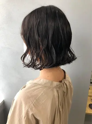 ショート カラー パーマ ボブパーマコテ巻き風 パーマNo1深江秀平のヘアスタイル