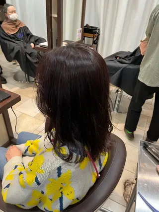 セミロング カラー 大人透明感艶カラー 寺田稜のヘアスタイル